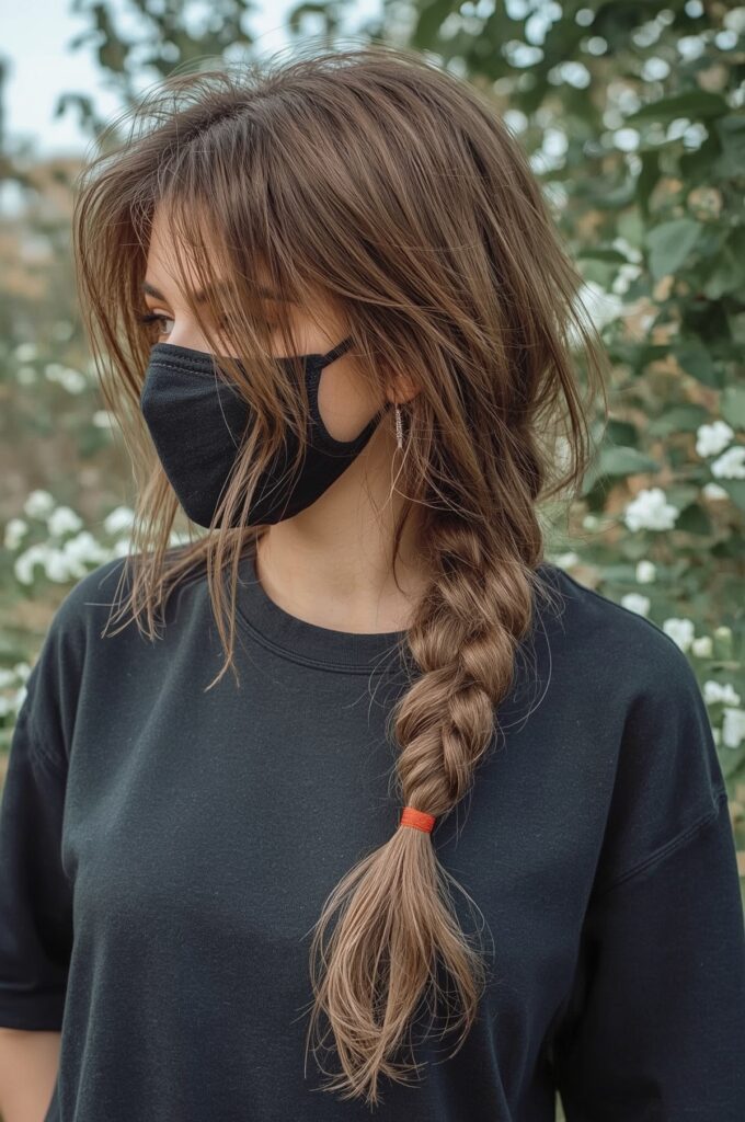 Side Part with Fishtail Side Braid
