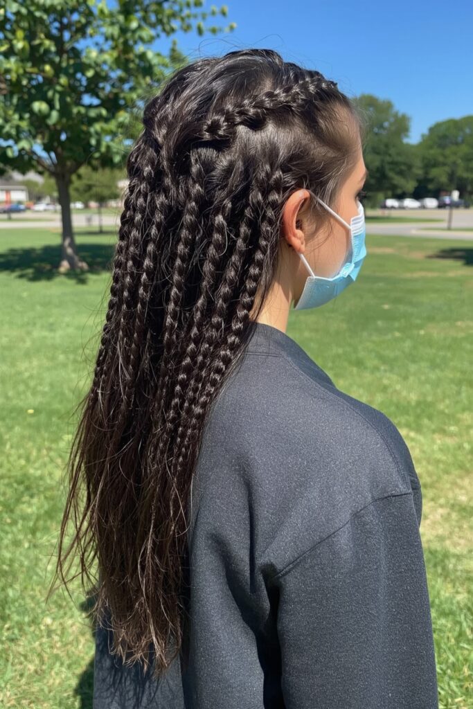Dutch Side Braids with Bubble Braid Ends