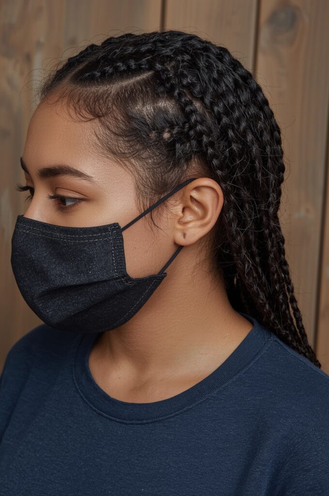 Side Part Twisted Rope Braids