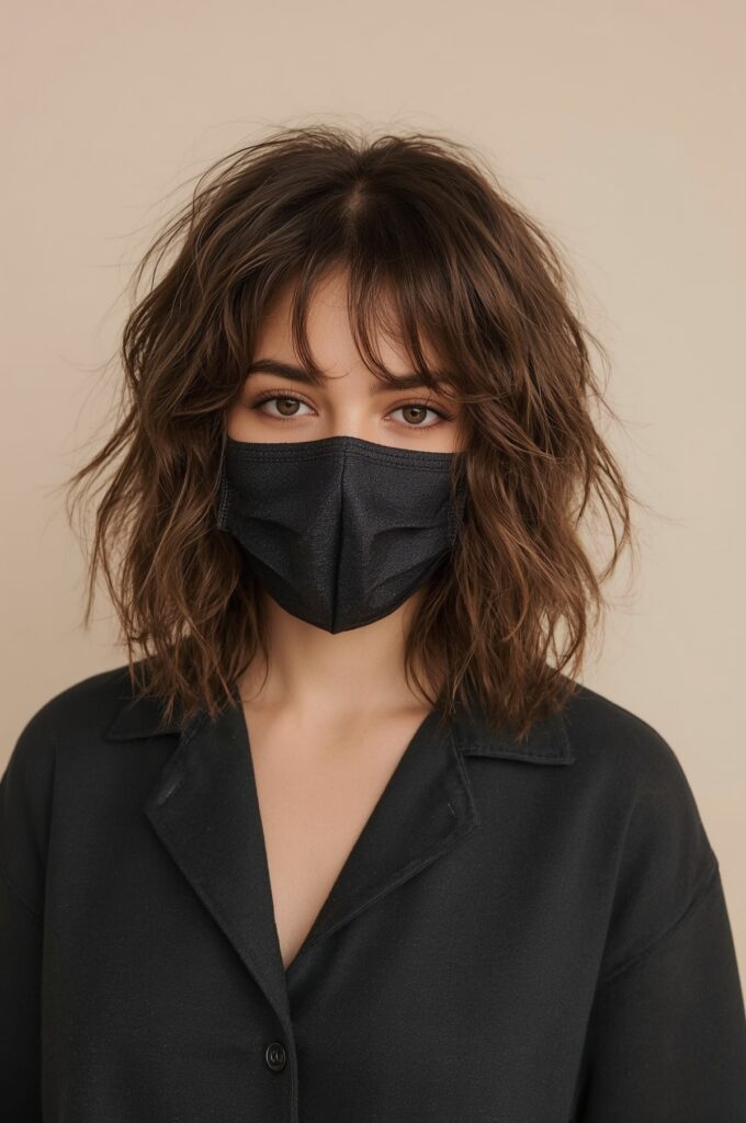 Wispy Bangs with Wavy Lob