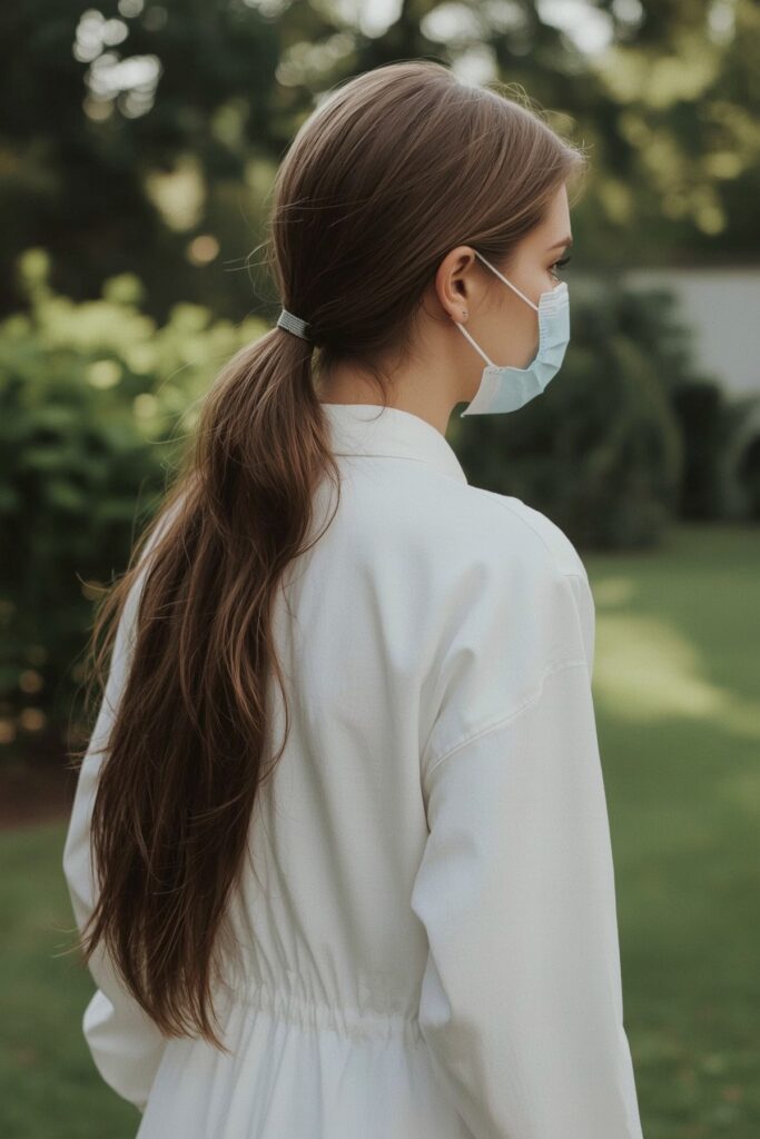 Side Part Bubble Ponytail