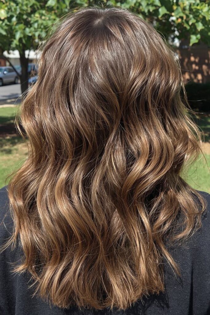 Wavy Hair with Layered U-Shaped Cut