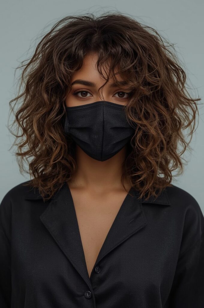 Side Part Curly Ombre Look