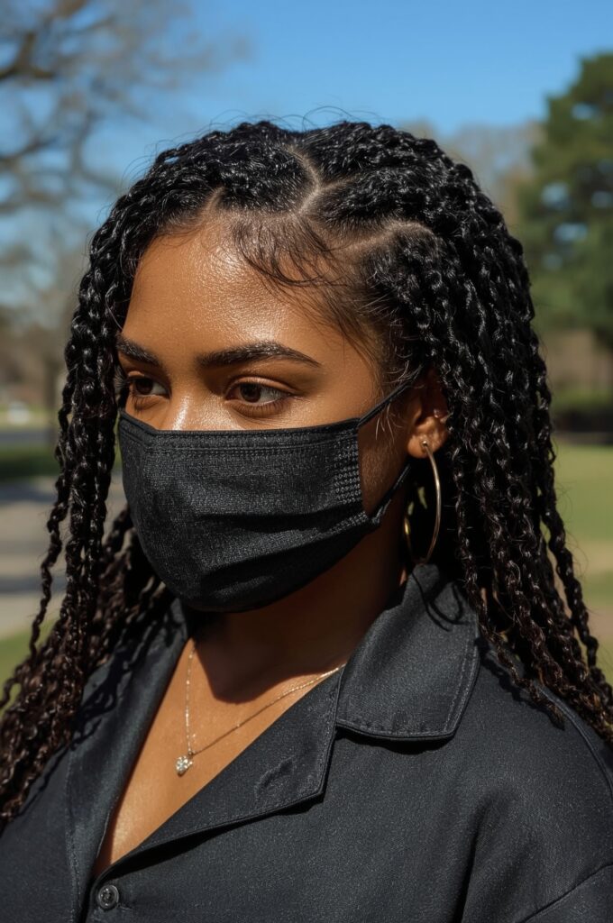 Side Part Jumbo Twist Braids