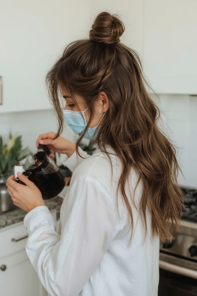 Side Part With Mini Top Knot