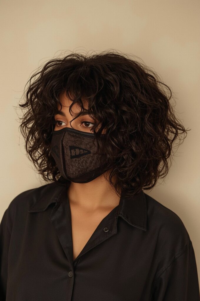 Curly Side Part Bob