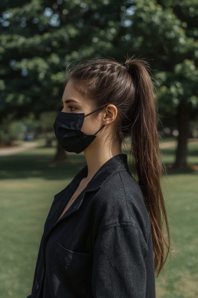 Side Part with Braided Ponytail
