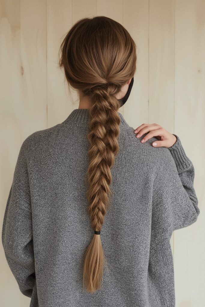 Side Parted Fishtail Braid