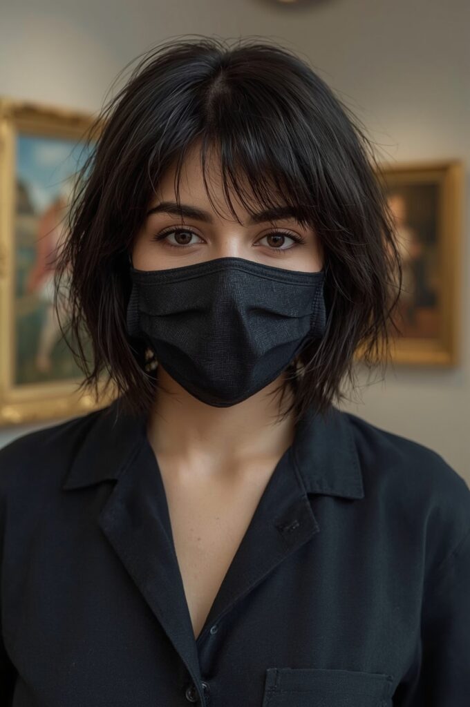 Wispy Bangs on Sleek Chin Bob