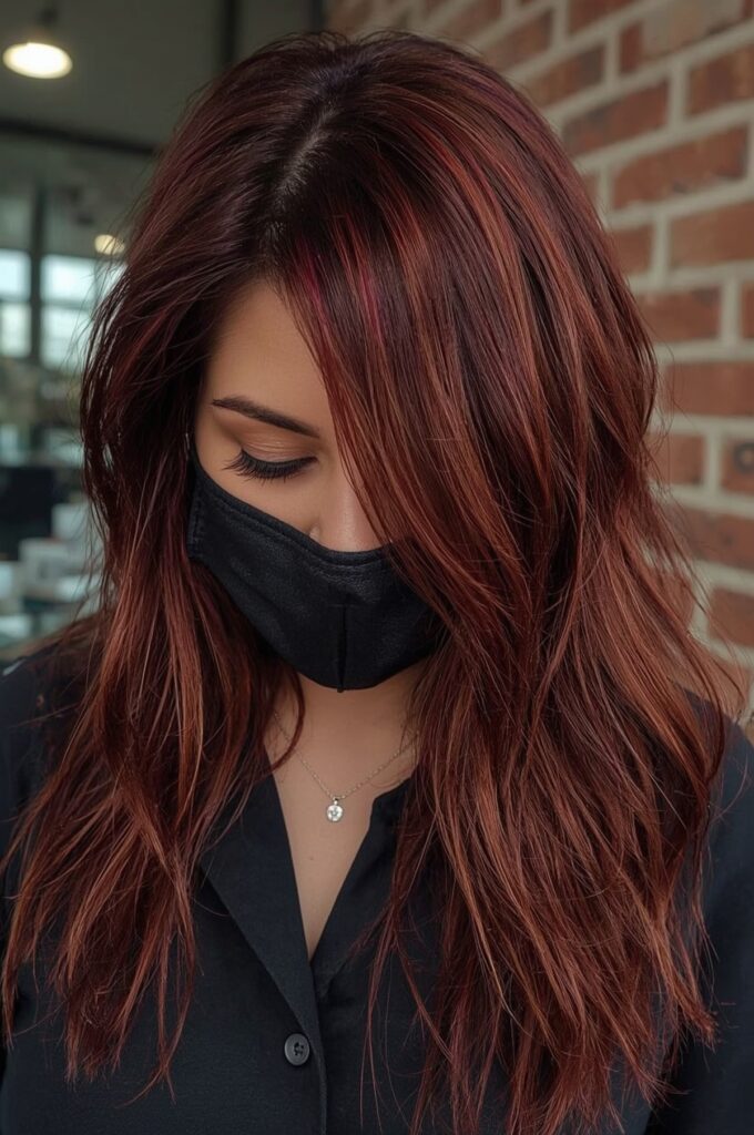 Side Part Quick Weave with Bold Color Streaks