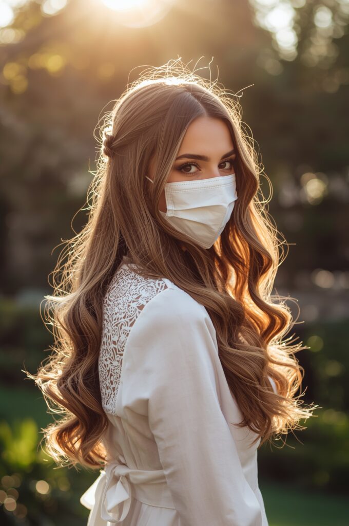 Half-Up Half-Down Waves with Side Part