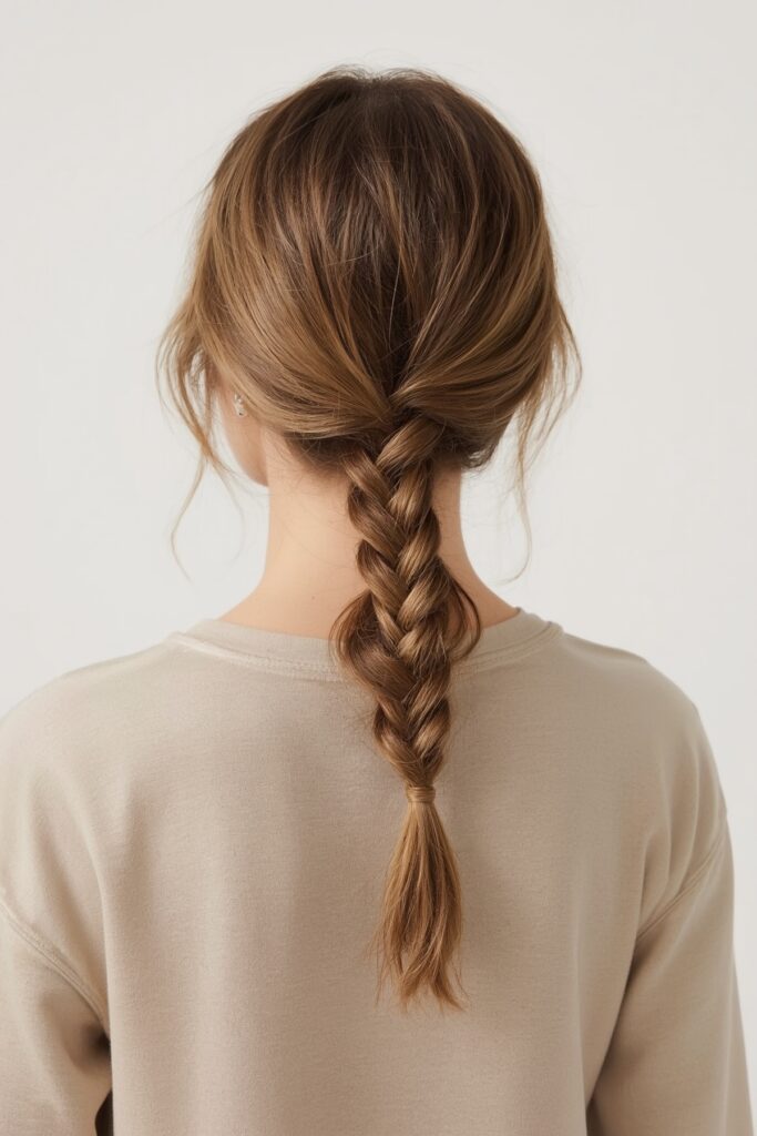 Side Braid Ponytail with Wrapped Base