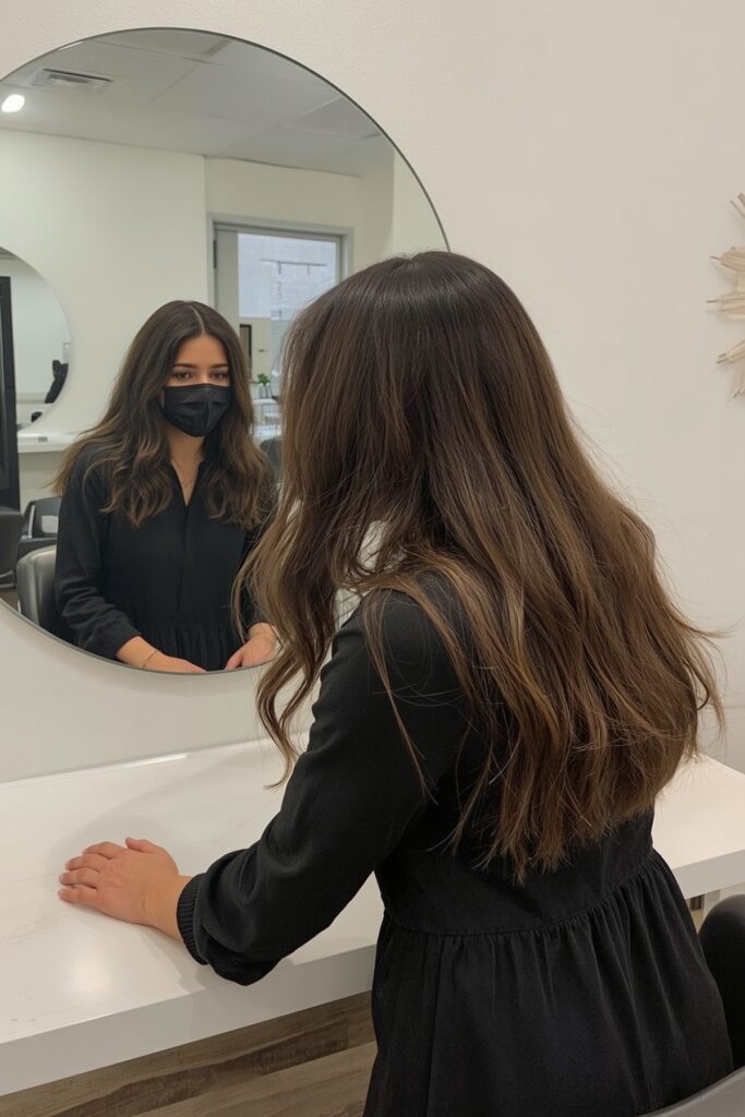 Side Parted Blowout With Rounded Ends