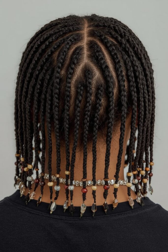 Chunky Scalp Braids with Beads
