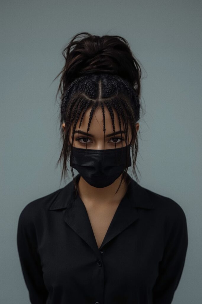 High Ponytail with Micro Braids