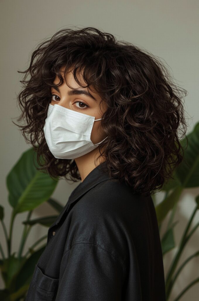 Side Part Defined Spiral Curls