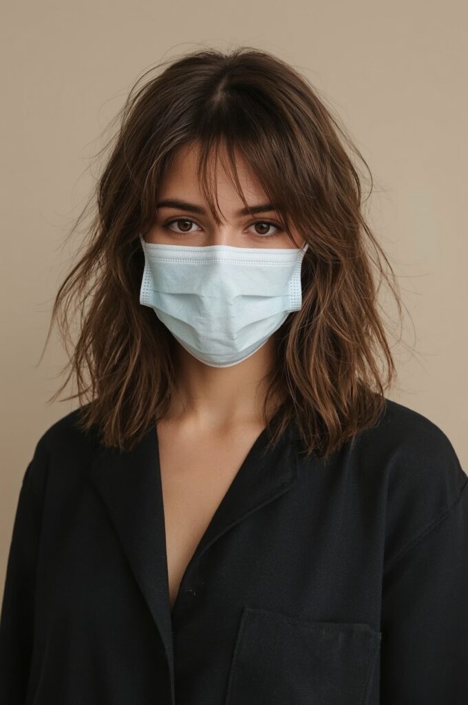 Wispy Curtain Bangs with Blunt Cut Ends
