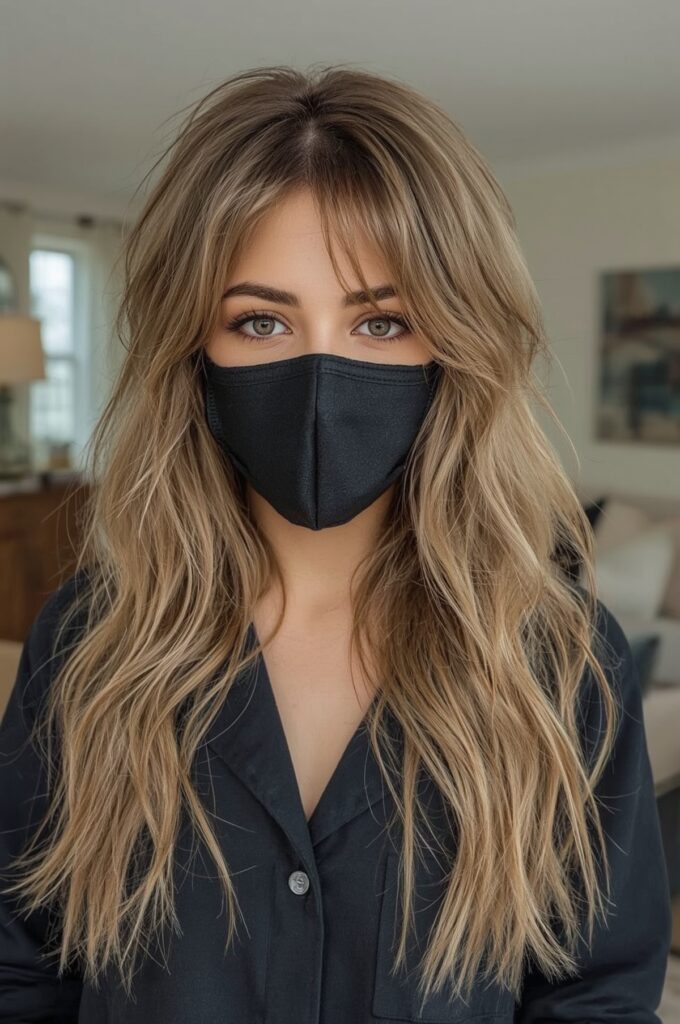 Wispy Bangs on Feathered Long Layers
