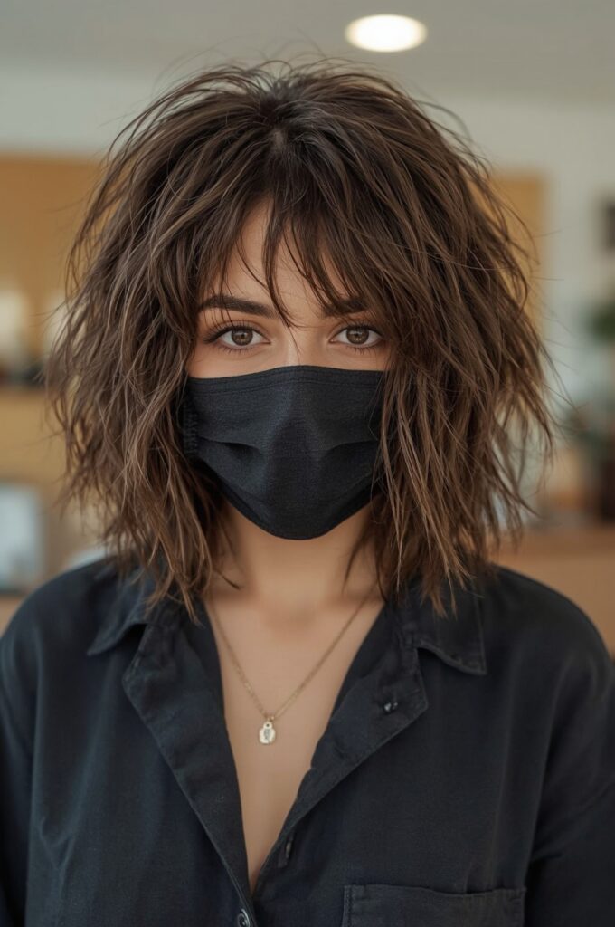 Wispy Bangs with Messy Layers