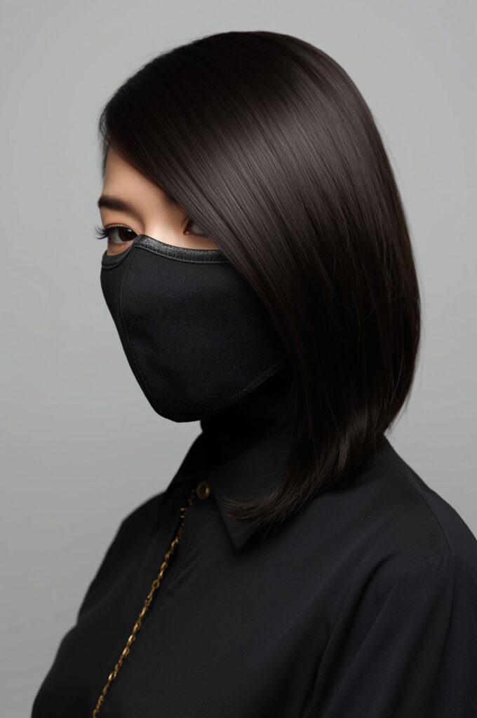 Side Part with Glossy Straight Finish