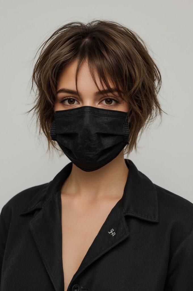 Short Choppy Cut with Wispy Curtain Bangs