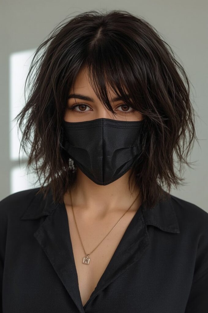 Wispy Bangs with Shoulder-Length Cut