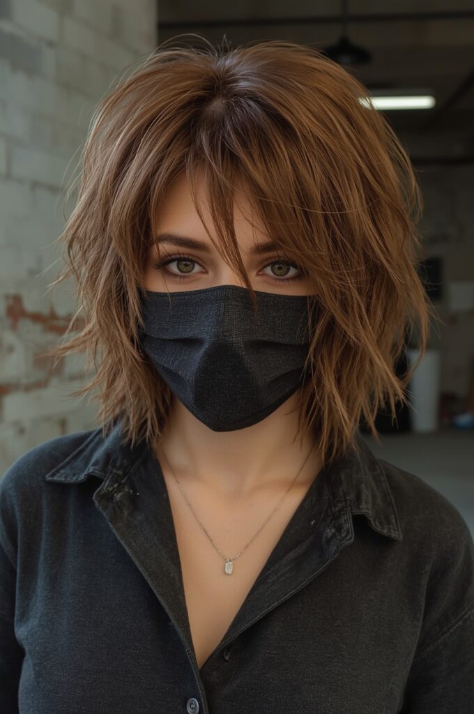 Wispy Bangs and Layered Wolf Cut
