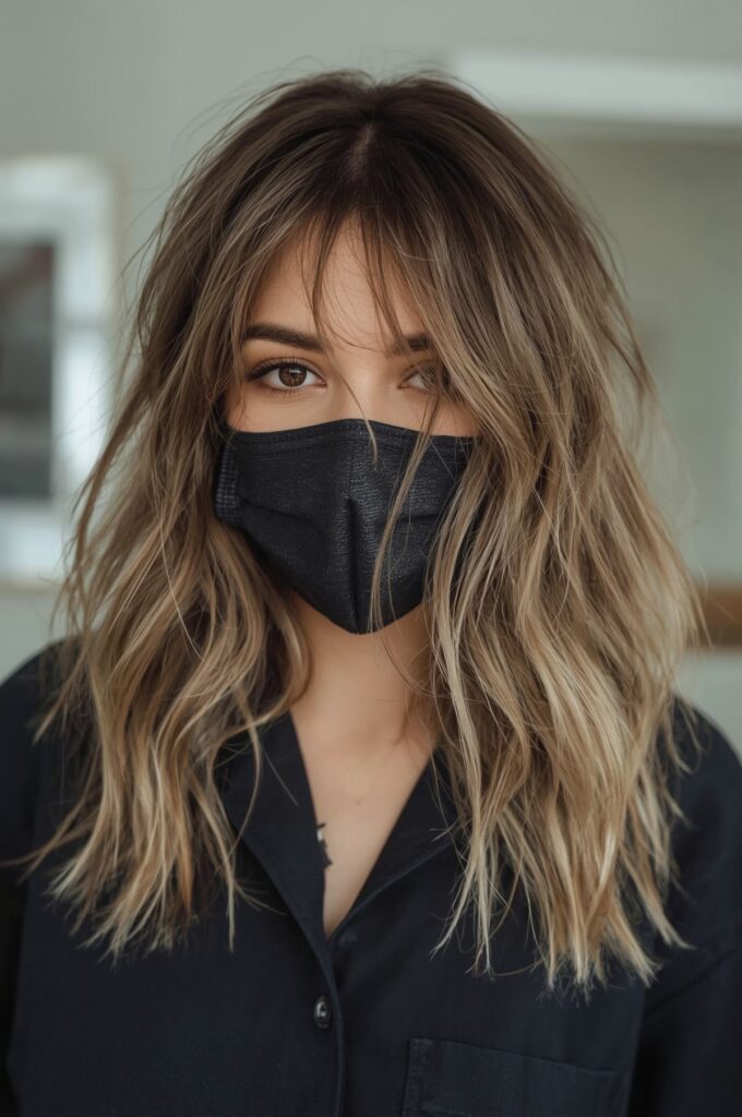 Wispy Curtain Bangs with Ombre Hair