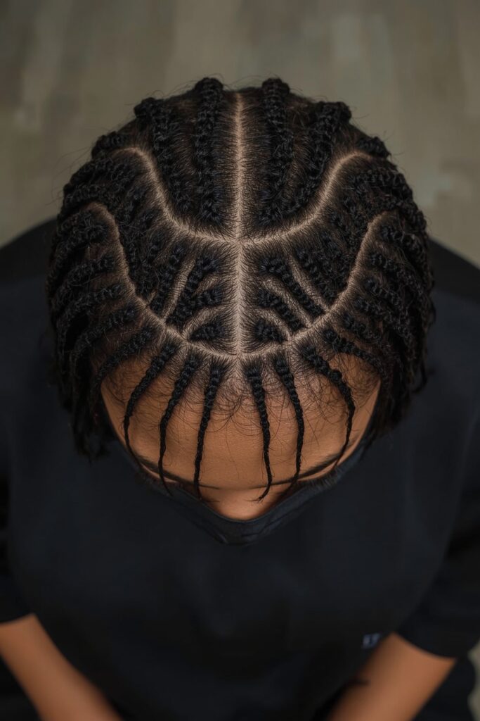 Feed-In Heart Design Cornrows