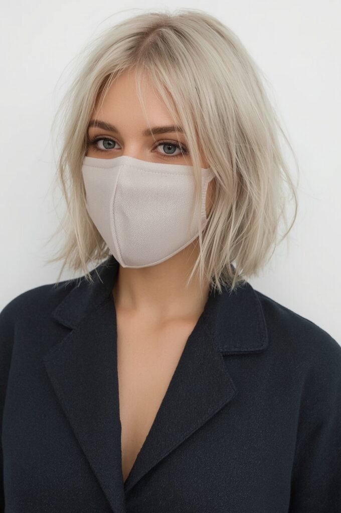 Wispy Bangs on Sleek Blunt Lob