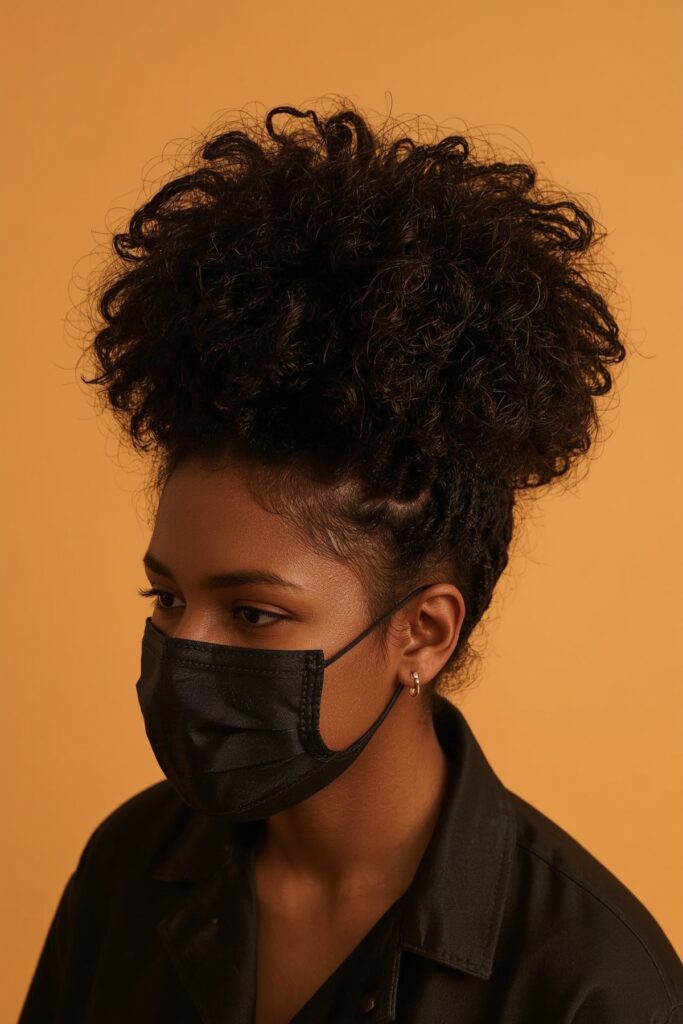 Spiral Stitch Braids in High Puff