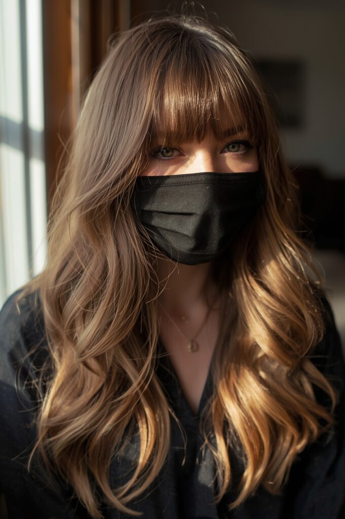 Side Part with Layered Curtain Bangs