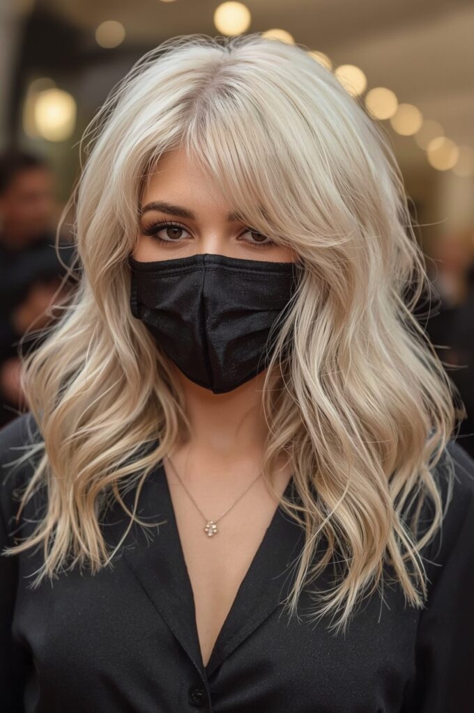Wispy Bangs with Glam Hollywood Waves