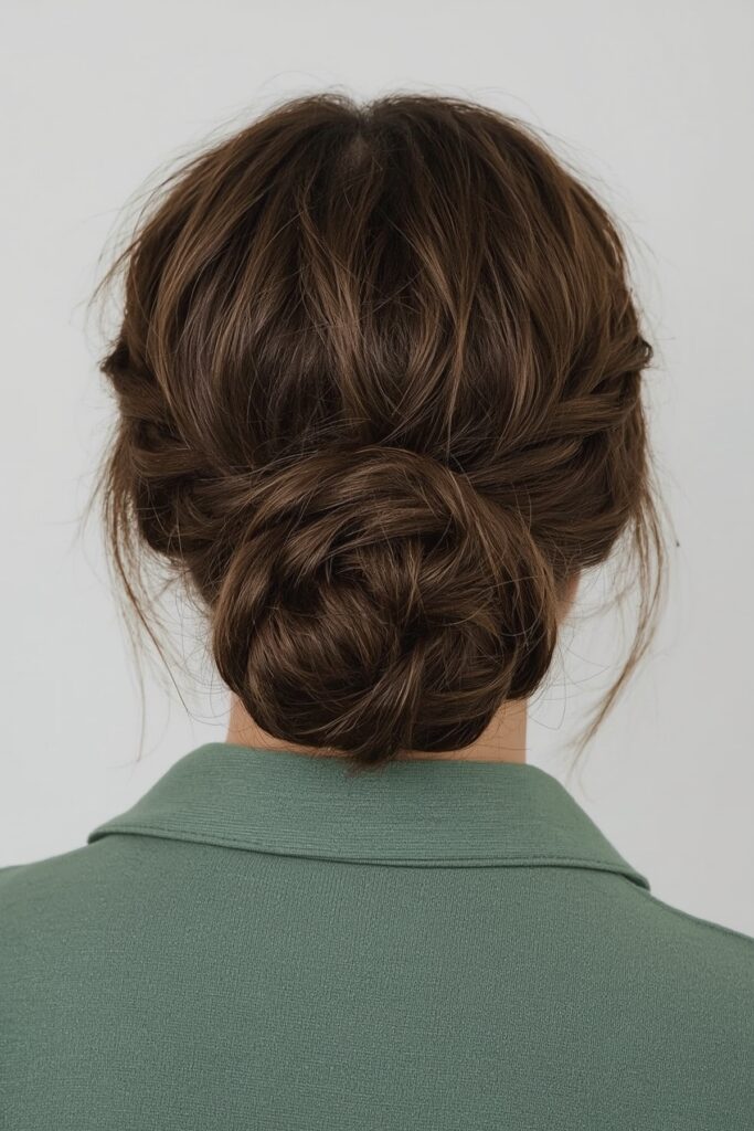 Braided Low Bun for Short Hair