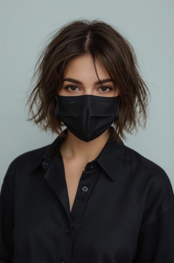 Wispy Bangs with Sharp Bob Lines