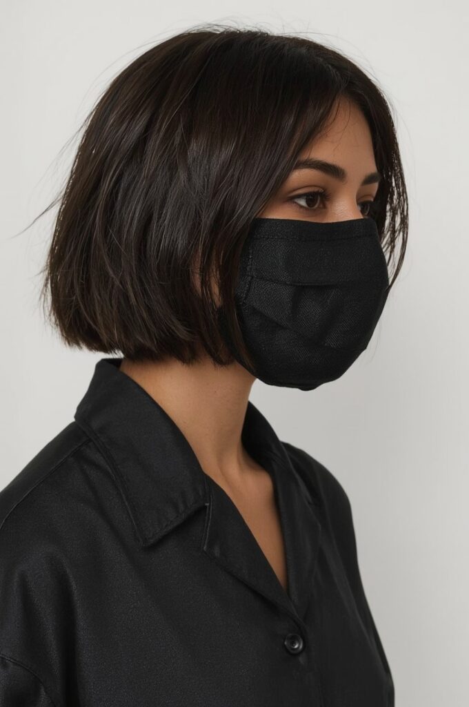 Blunt Bob with Sharp Side Part