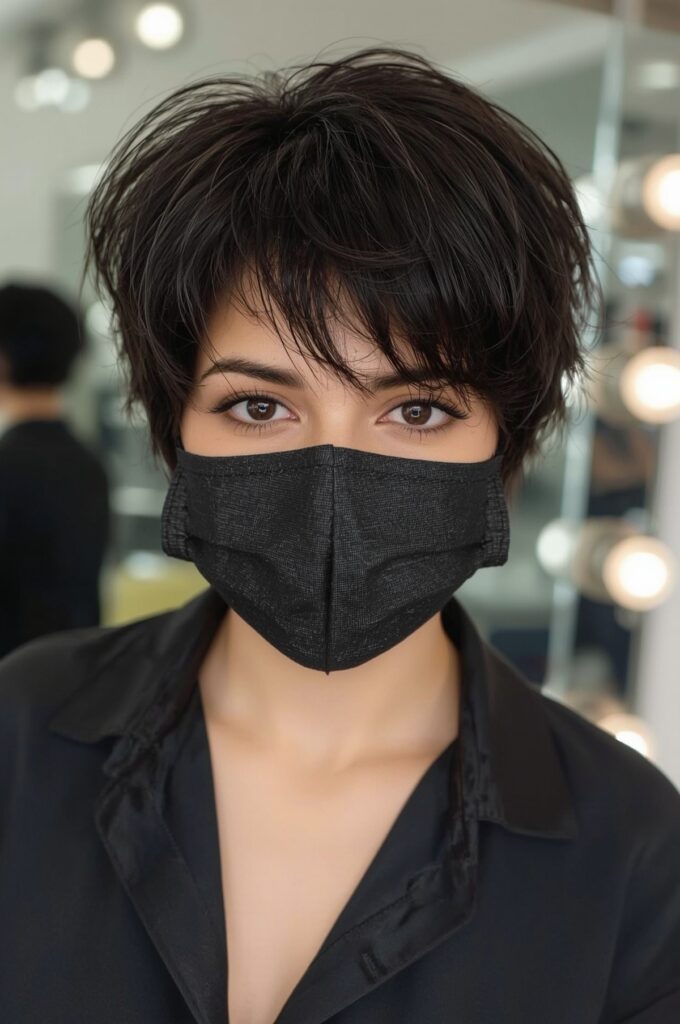 Short Wispy Bangs with Pixie Cut