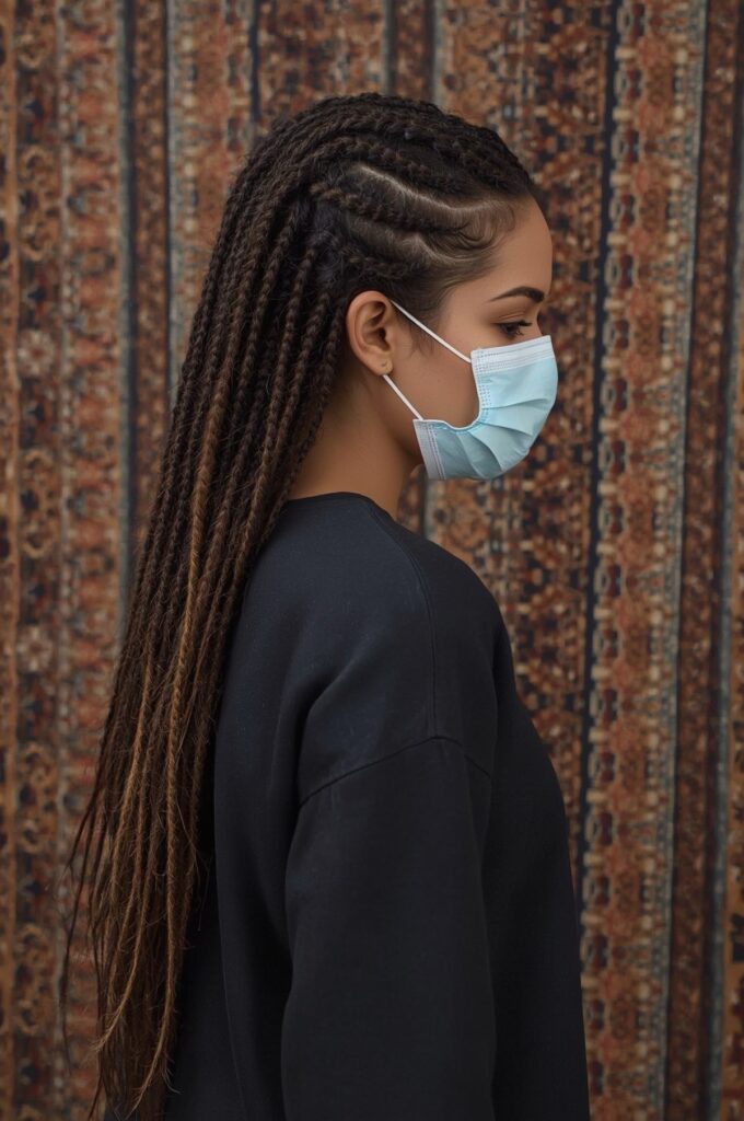 Side Part Tribal Braids with Mixed Sizes