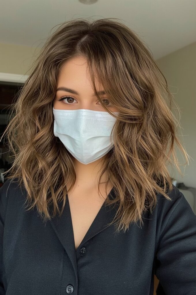 Side Parted Shoulder-Length Curls