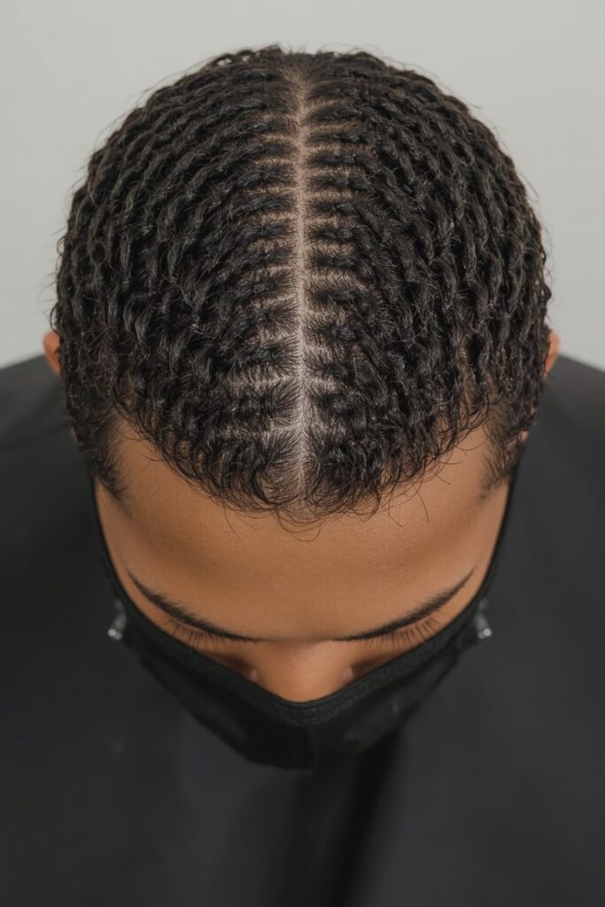 Braided Mohawk with Feed-In Cornrows