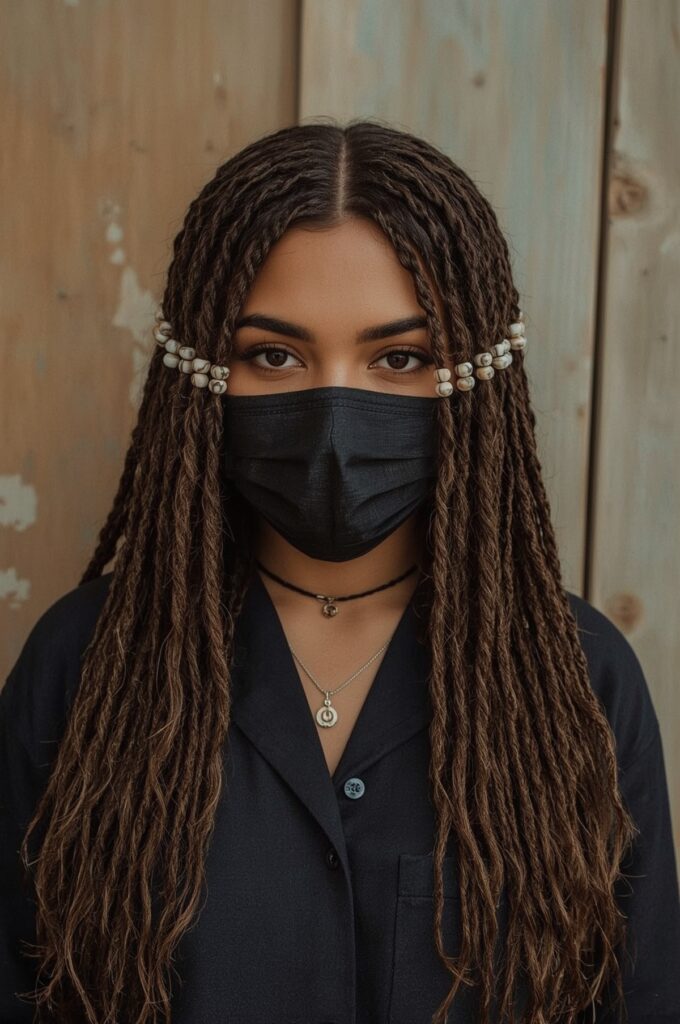 Side Part Fulani Braids with Front Twists