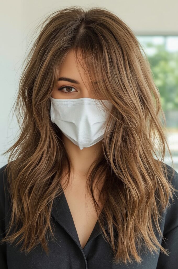 Soft Wispy Layers with Face-Framing Bangs