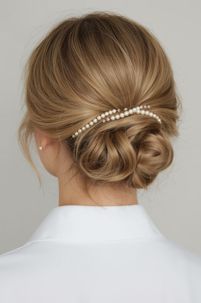 Bubble Ponytail with Pearls
