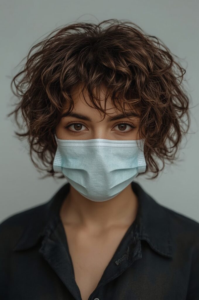 Curly Pixie with Edgy Layers