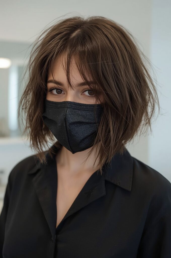 Angled Bob with Piecey Bangs