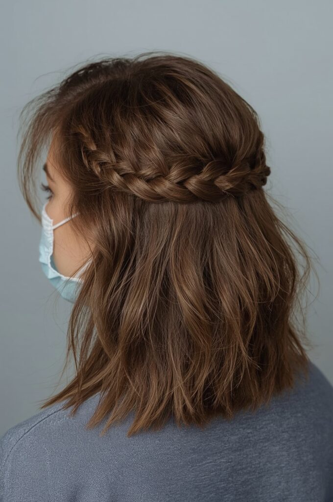 Half-Up Braided Faux-Hawk