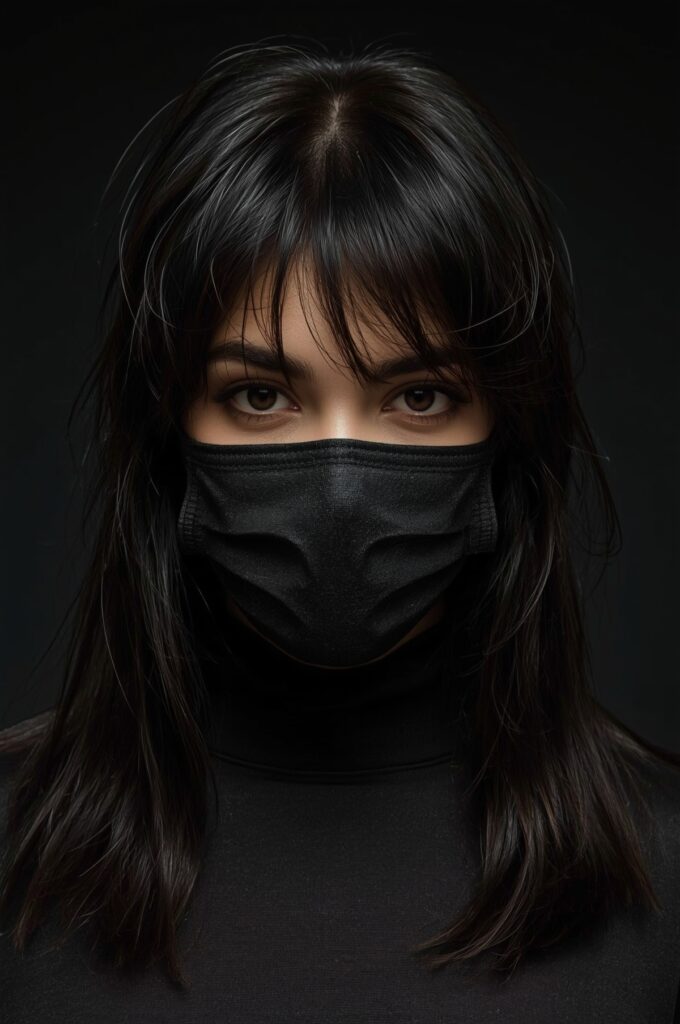 Wispy Micro Bangs on Long Silky Hair