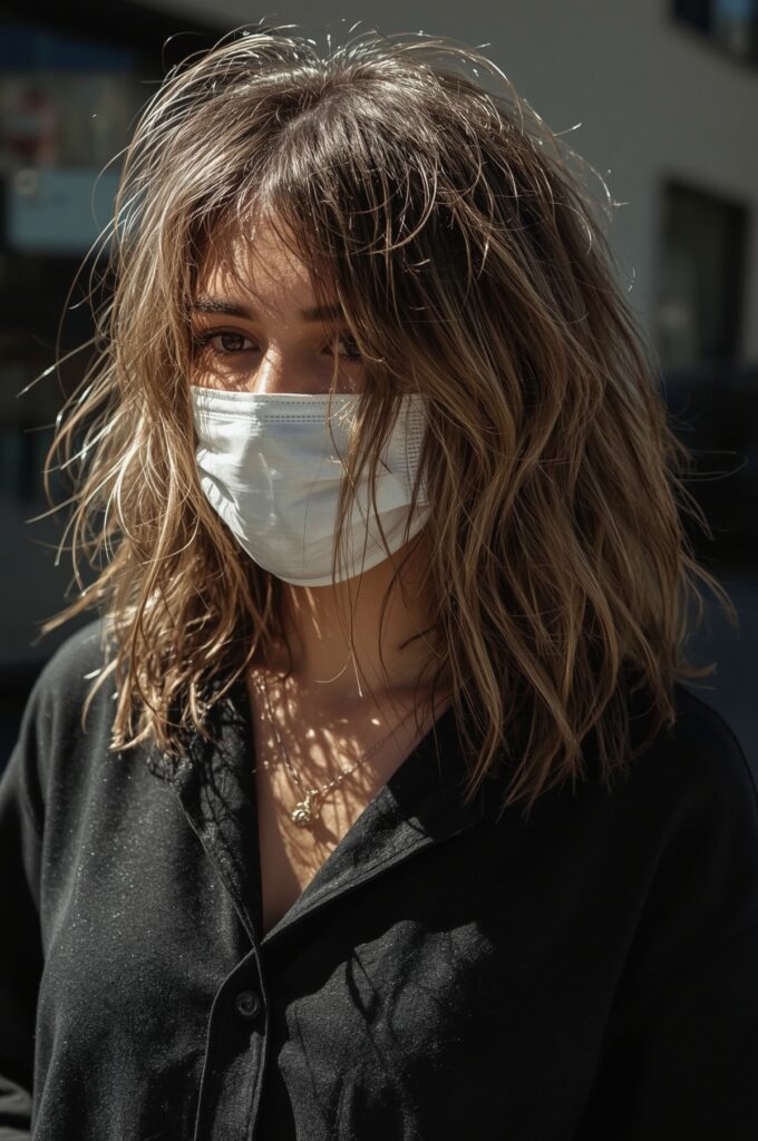 Textured Wispy Bangs with Tousled Long Layers