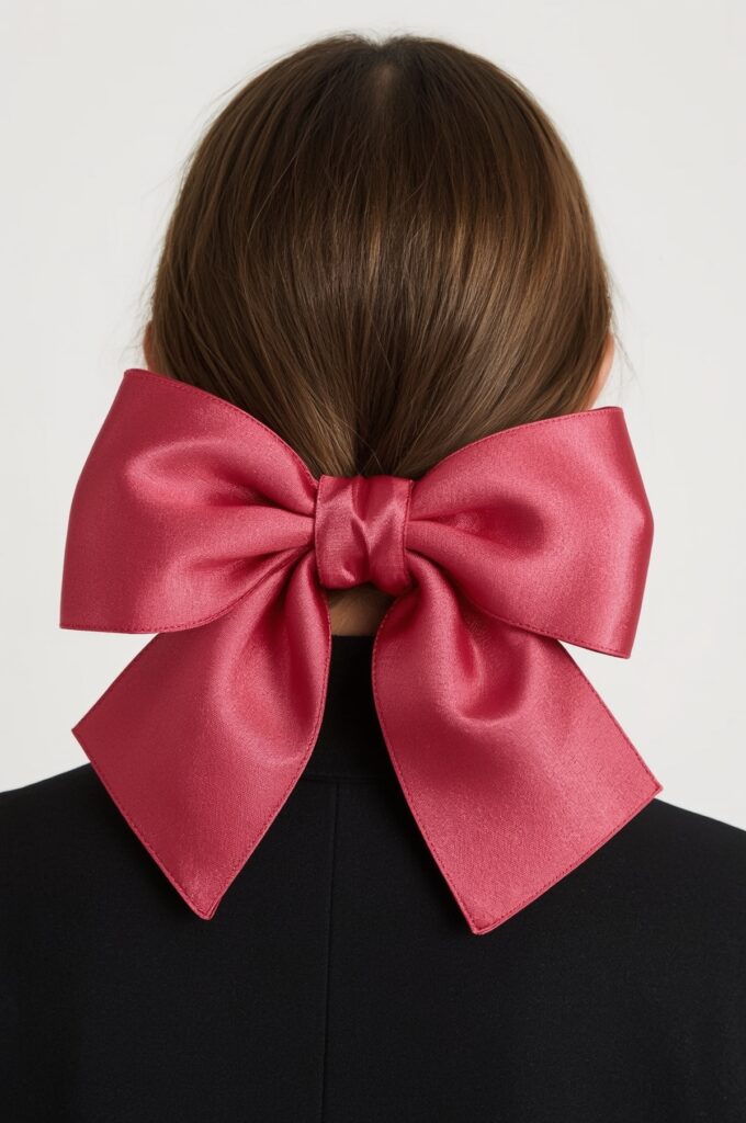 Sleek Bun with Oversized Bow