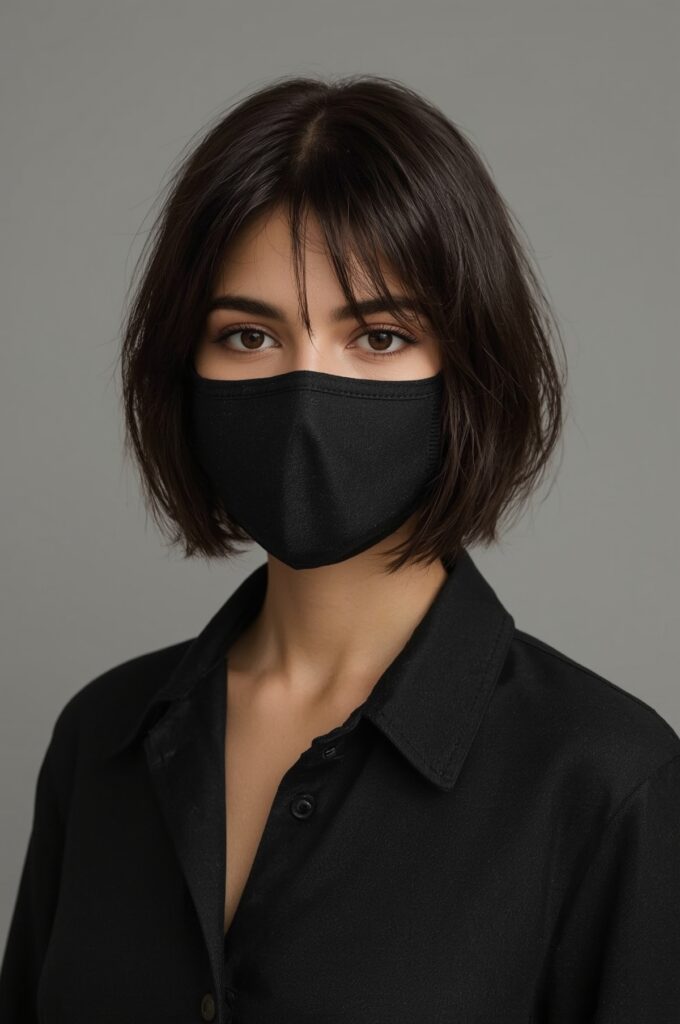 Sleek Straight Bob with Wispy Bangs